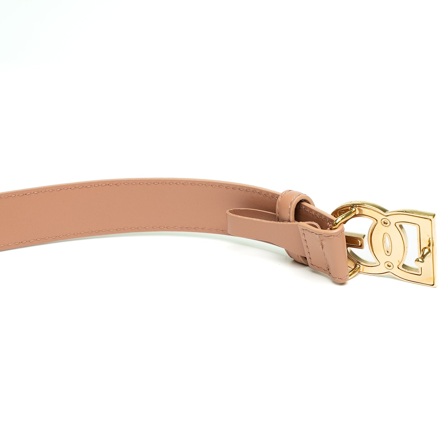 Dolce & Gabbana Beige Gold DG Buckle Belt