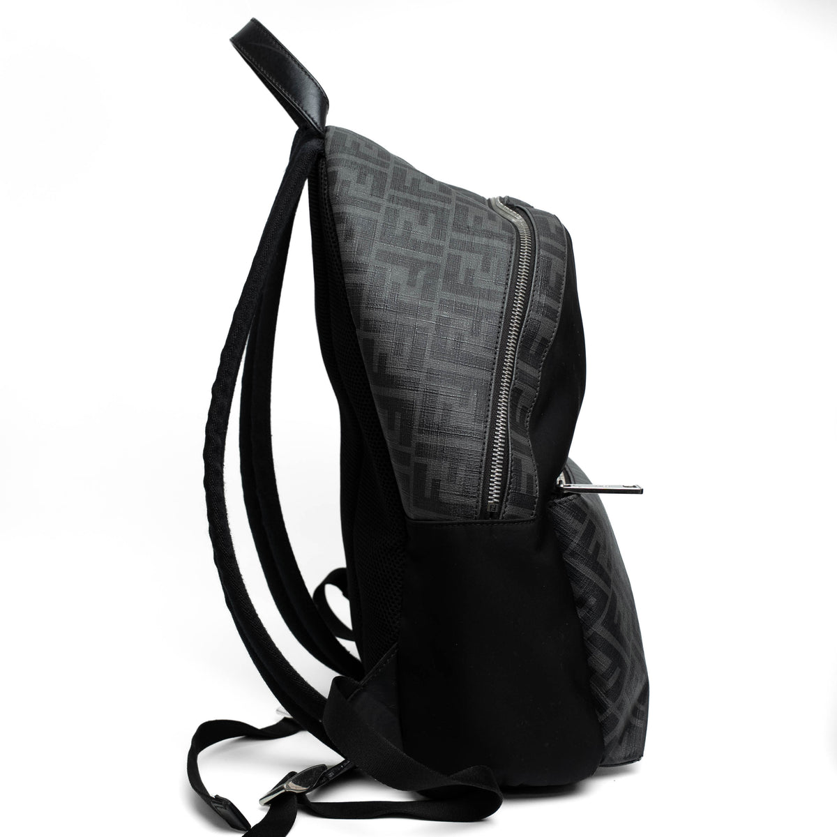 Fendi FF 1974 Diagonal Pouch Backpack Black
