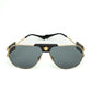 Versace Gold-Tone Aviator Medusa Sunglasses