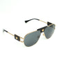 Versace Gold-Tone Aviator Medusa Sunglasses