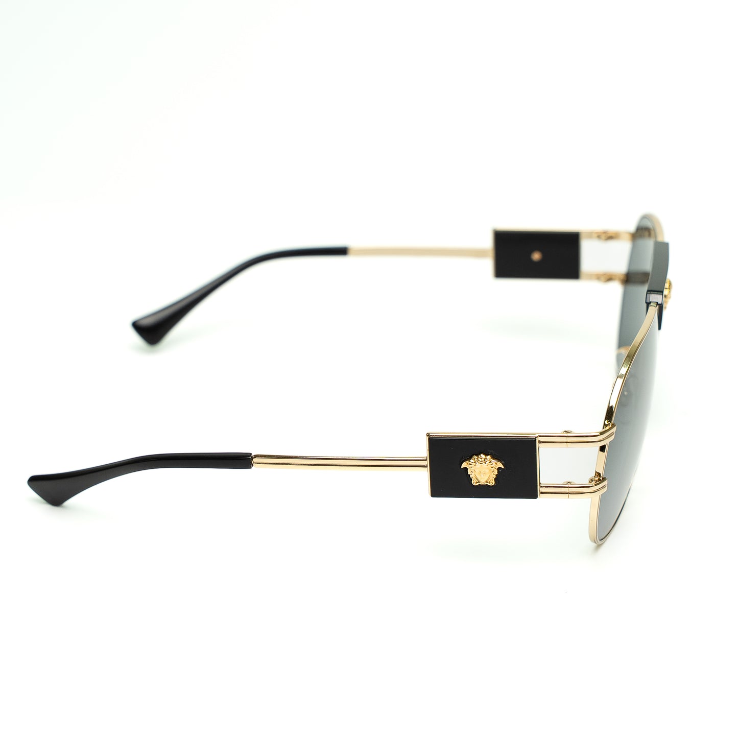 Versace Gold-Tone Aviator Medusa Sunglasses