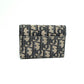 Christian Dior Blue Oblique Jacquard Saddle Card Holder