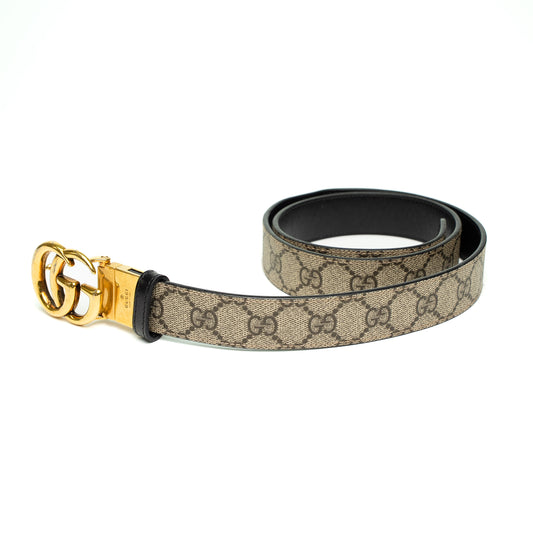 Gucci GG Supreme Gold GG Buckle Belt