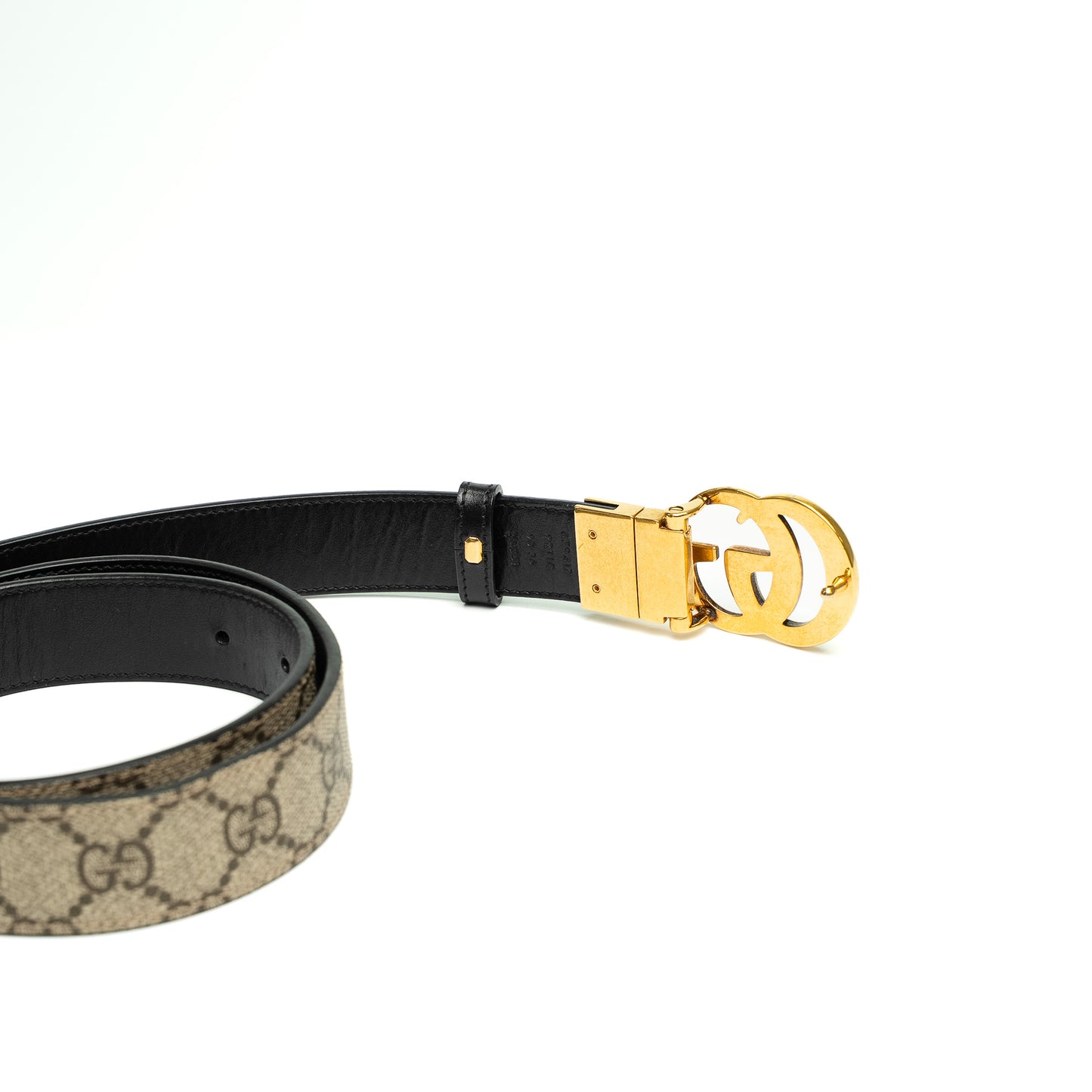 Gucci GG Supreme Gold GG Buckle Belt