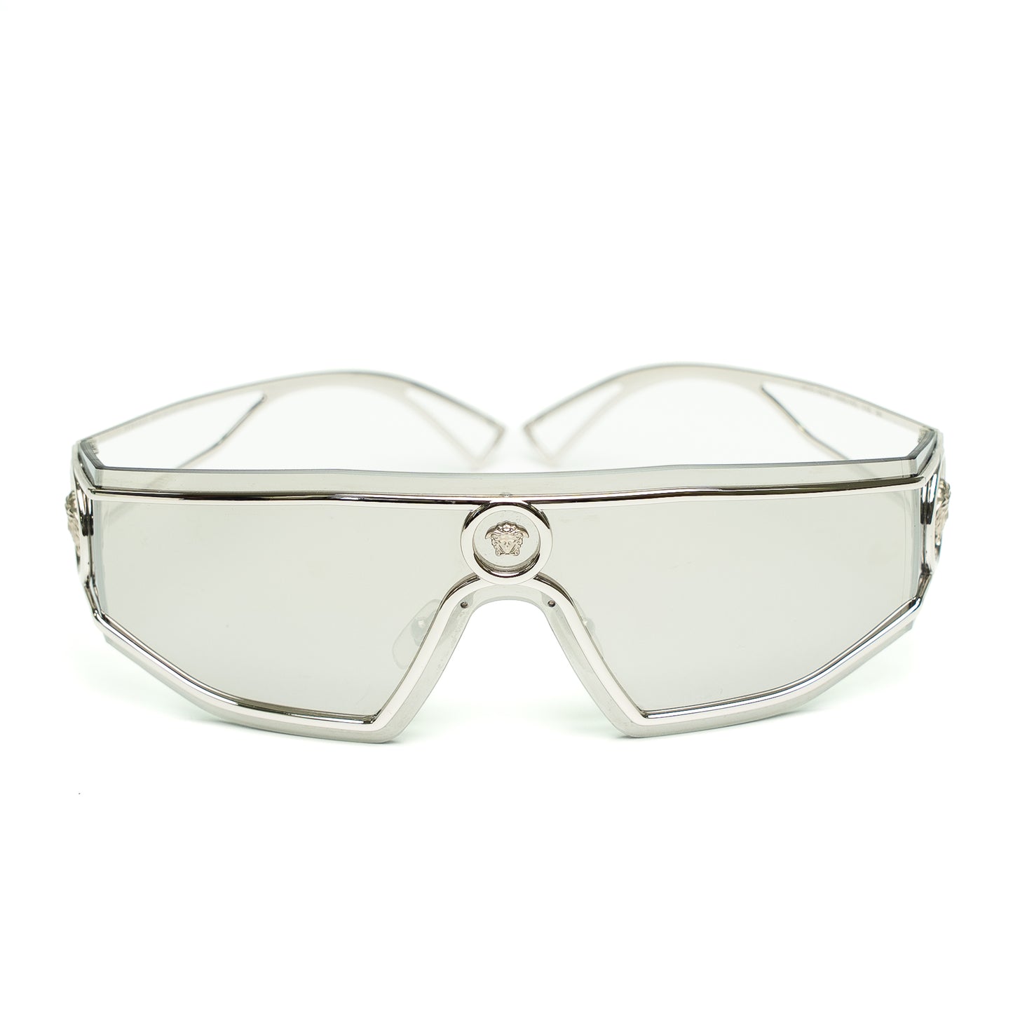 Versace Medusa Shield Silver Sunglasses