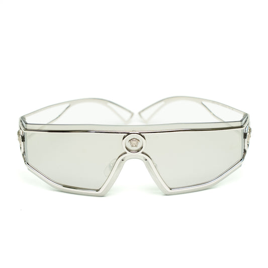 Versace Medusa Shield Silver Sunglasses