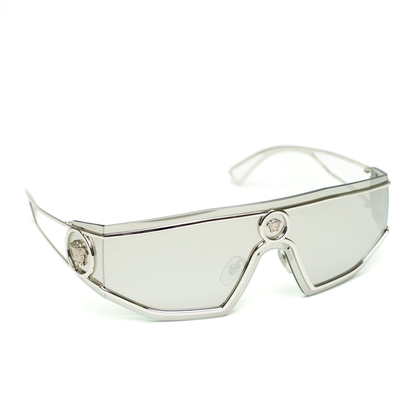 Versace Medusa Shield Silver Sunglasses