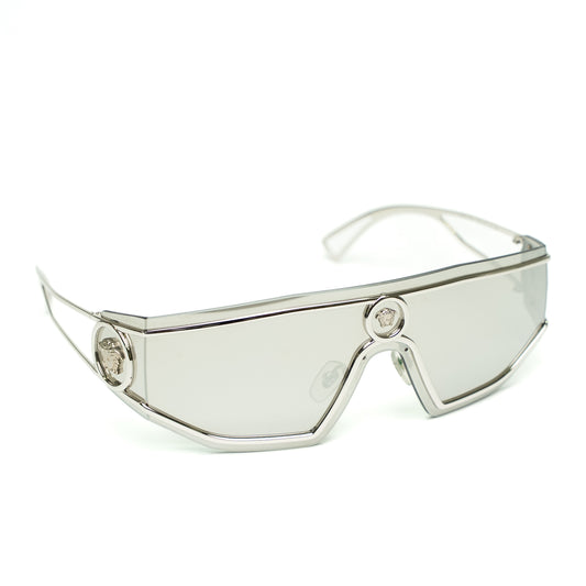 Versace Medusa Shield Silver Sunglasses