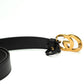 Gucci Black Leather Gold GG Belt