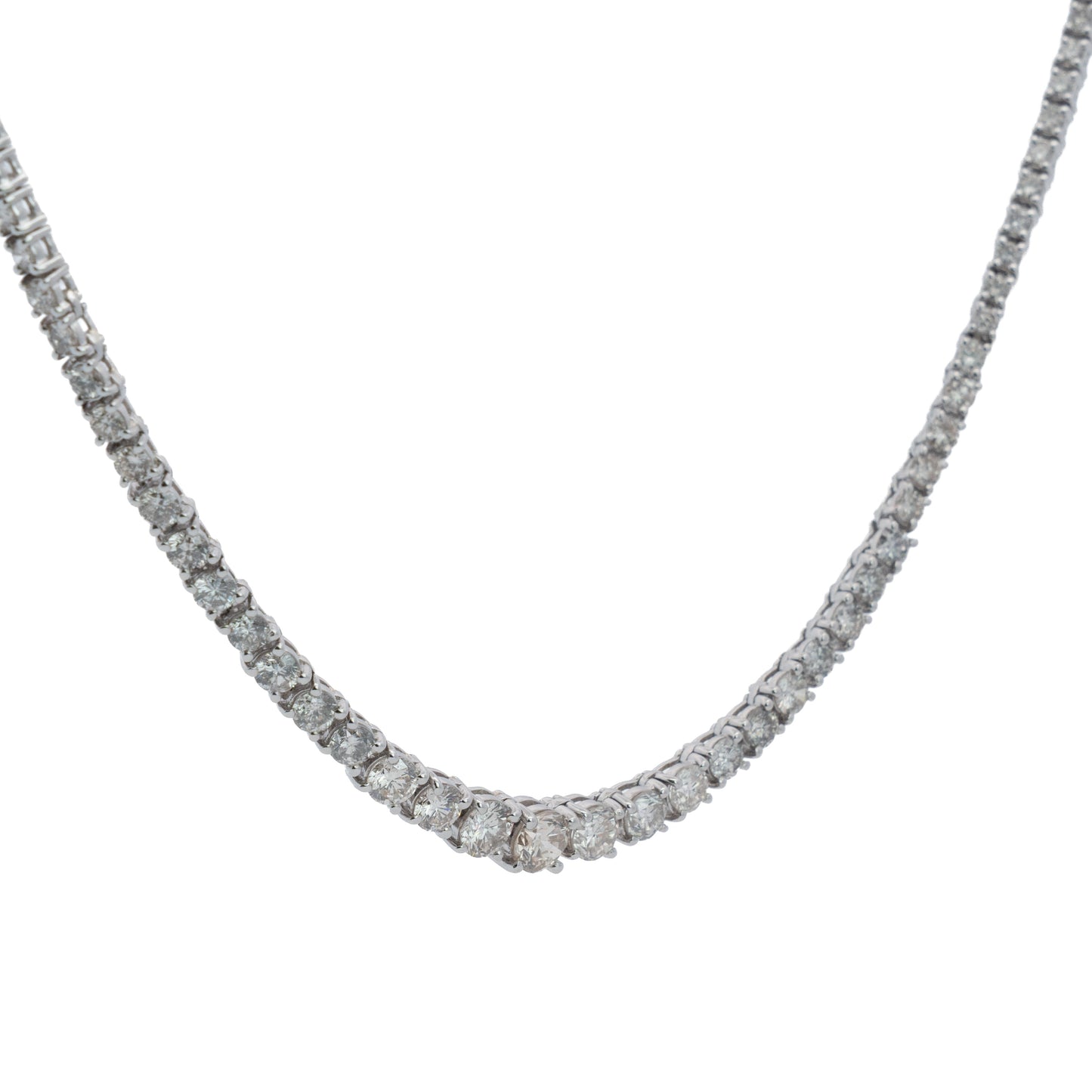 Platinum 10ct Diamond Graduated Tennis Necklace