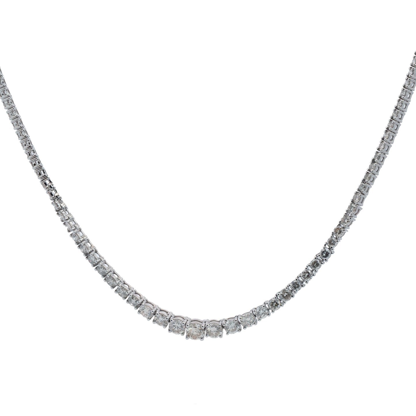 Platinum 10ct Diamond Graduated Tennis Necklace