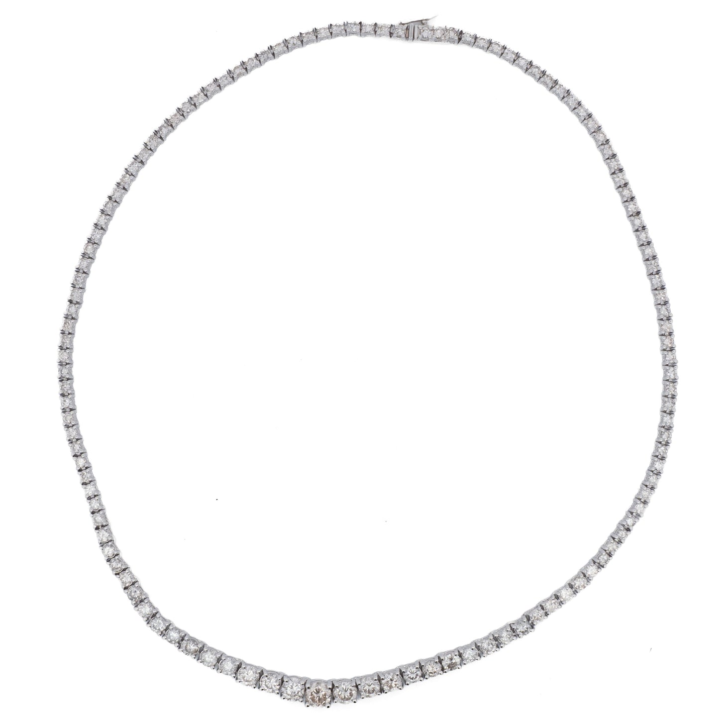 Platinum 10ct Diamond Graduated Tennis Necklace