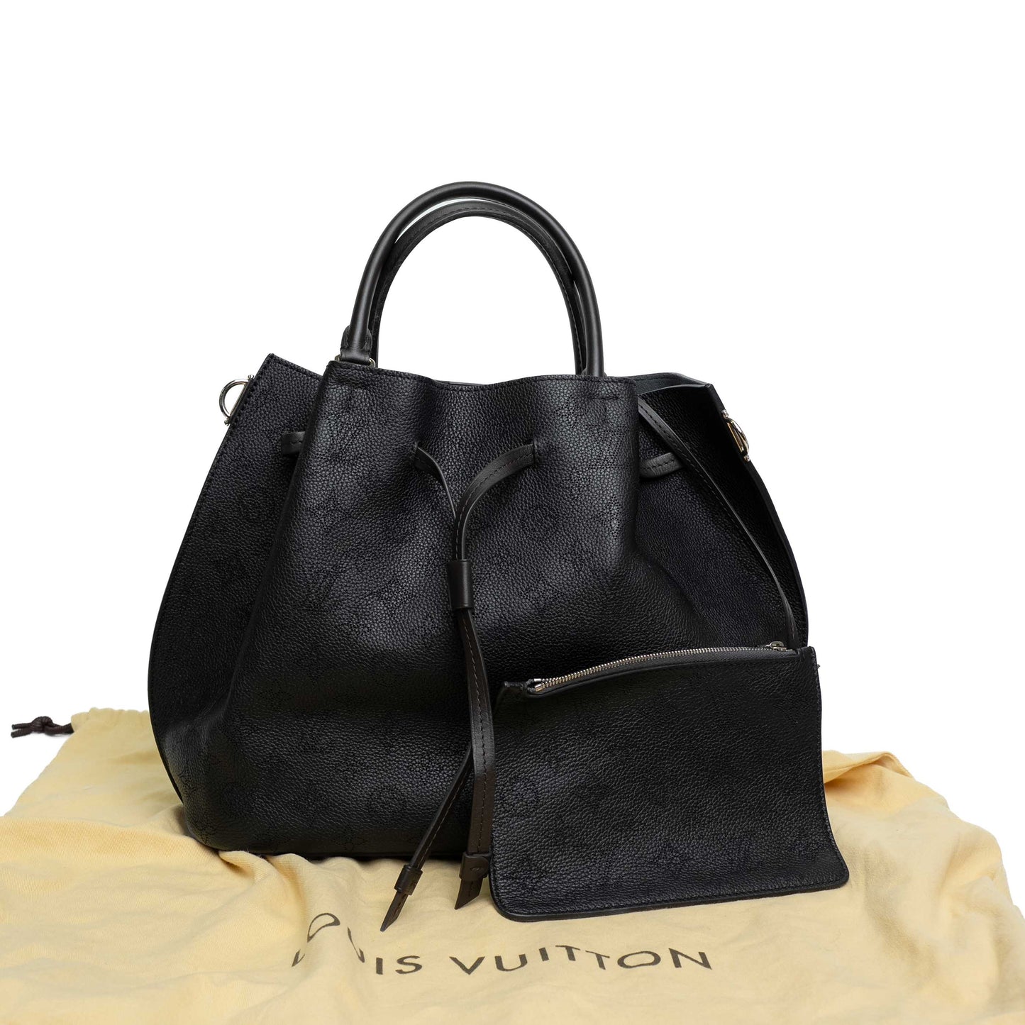 Louis Vuitton Girolata Mahina Leather Tote Black
