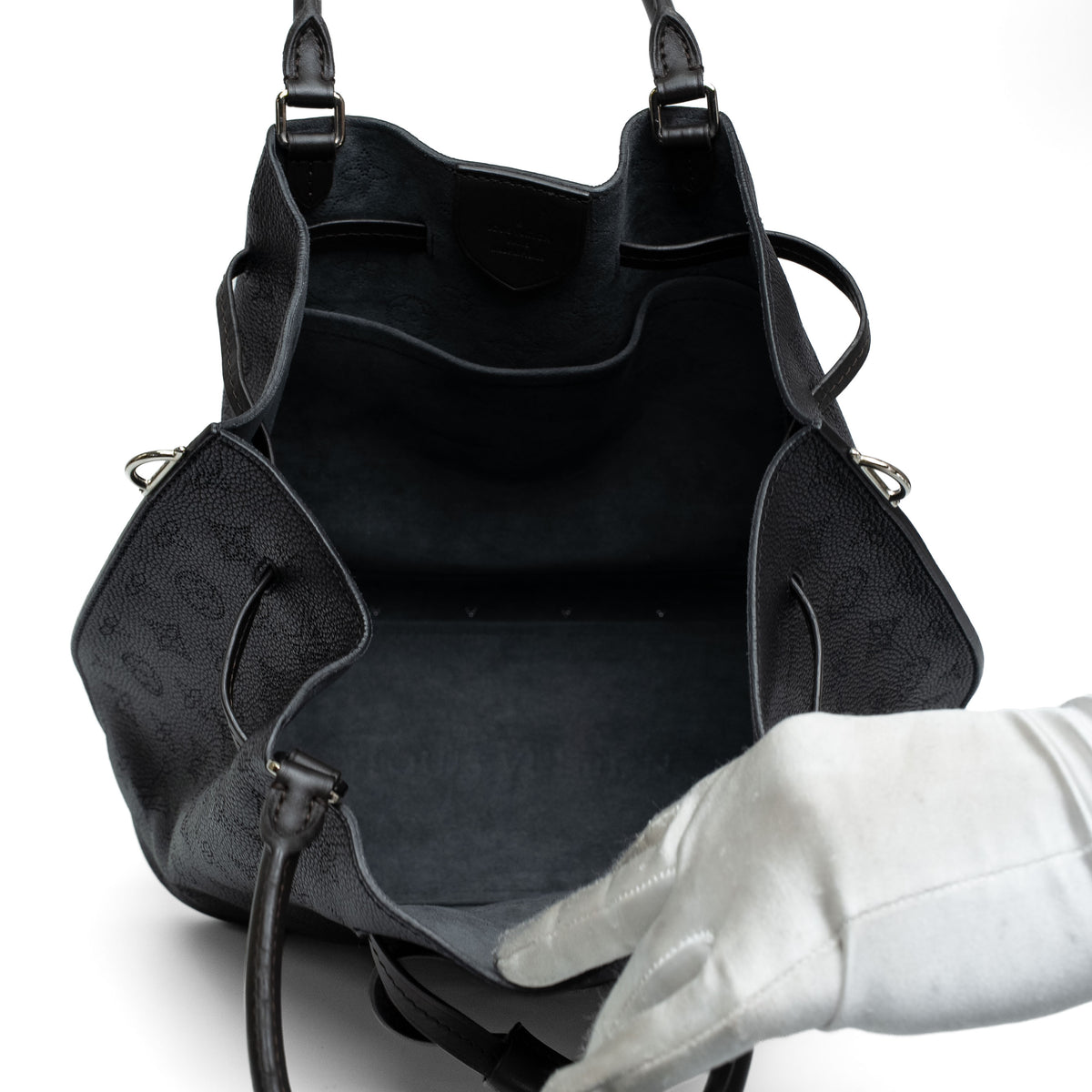 Louis Vuitton Girolata Mahina Leather Tote Black