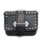 Prada Studded Black Leather Chain Shoulder Bag