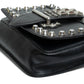 Prada Studded Black Leather Chain Shoulder Bag