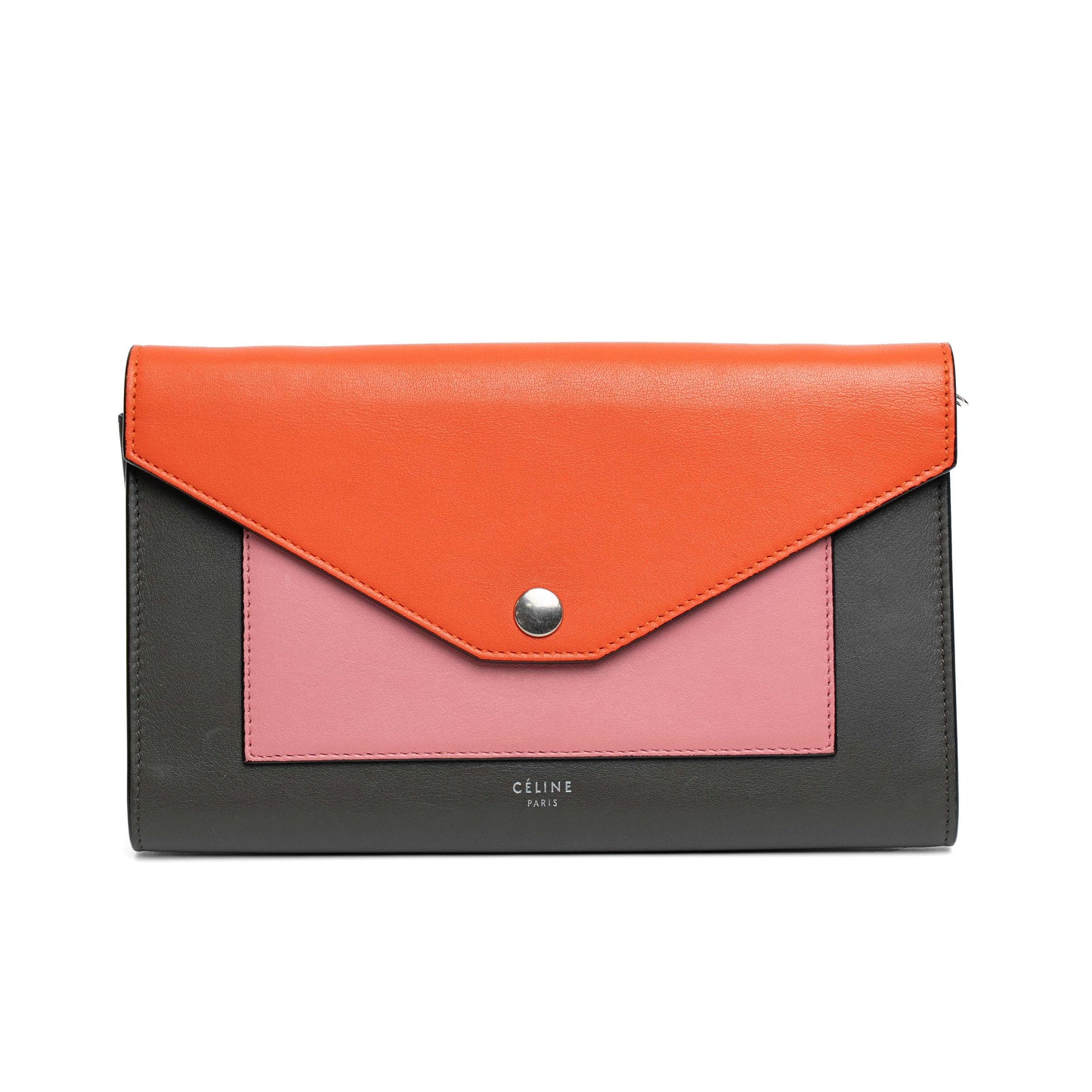 Celine Pocket Envelope Leather Shoulder Bag