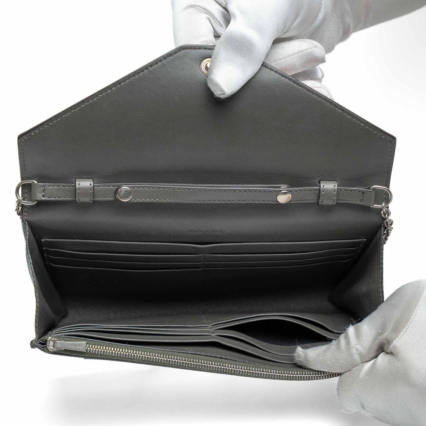Celine Pocket Envelope Leather Shoulder Bag