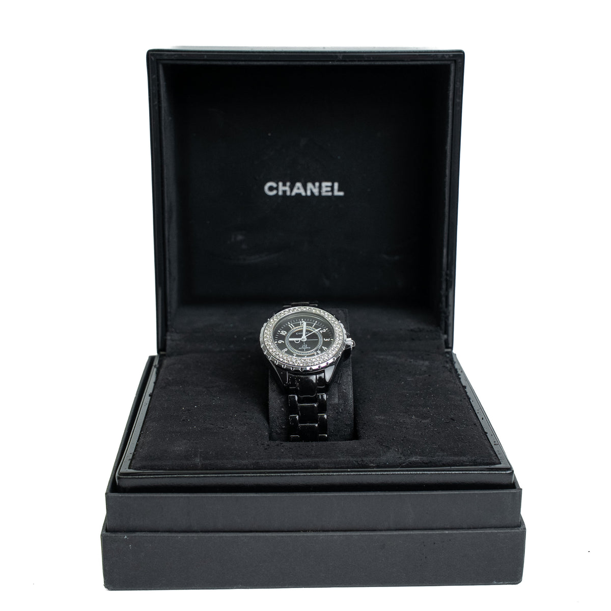 Chanel J12 Black Ceramic Diamond Bezel Watch