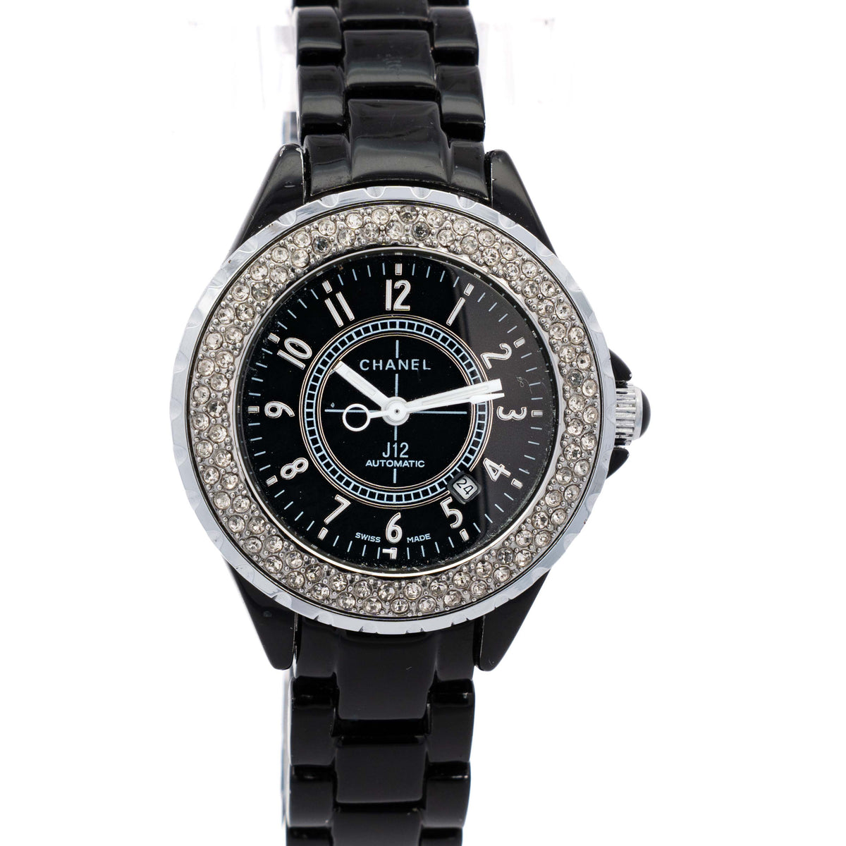 Chanel J12 Black Ceramic Diamond Bezel Watch