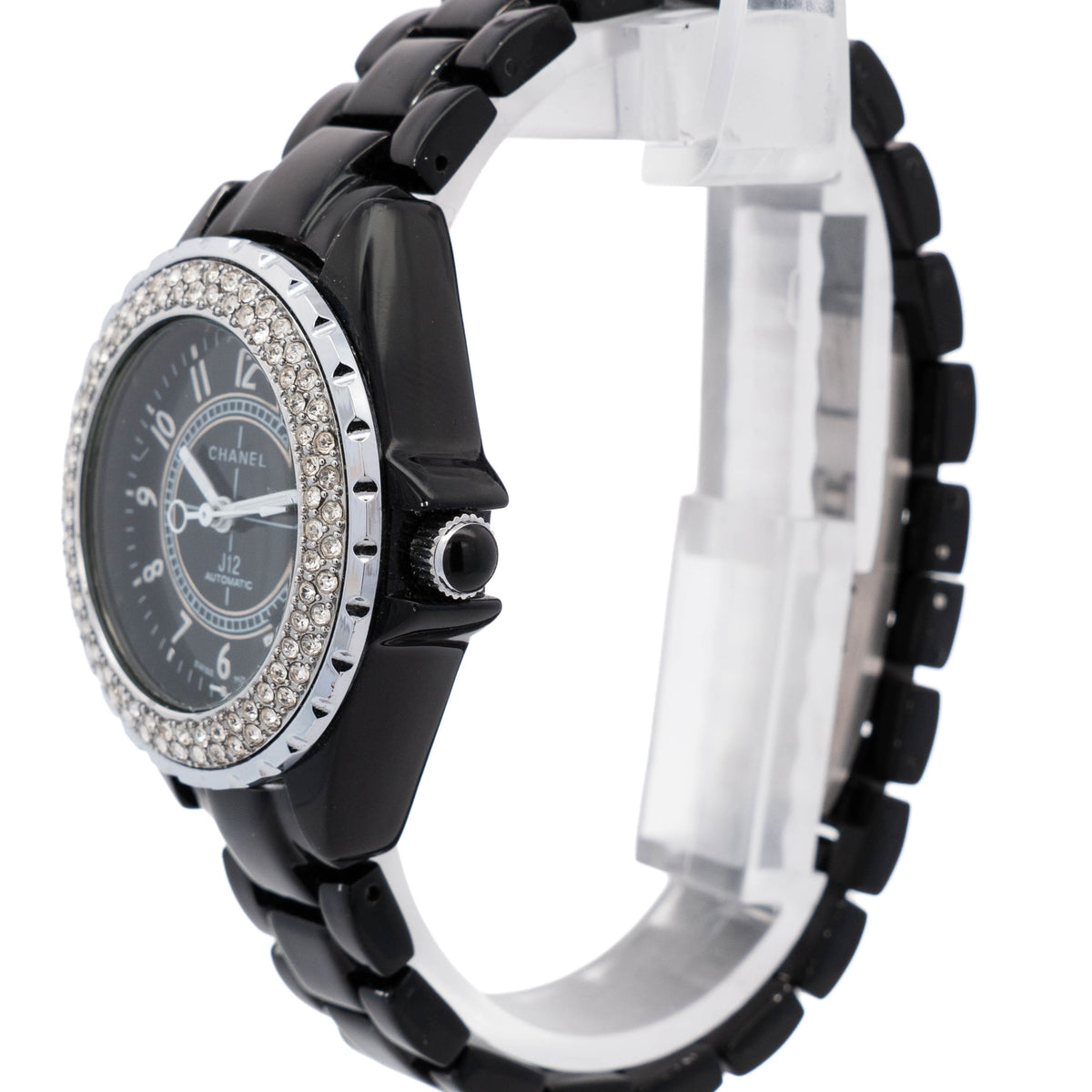 Chanel J12 Black Ceramic Diamond Bezel Watch