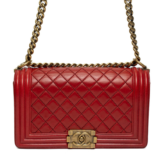 Chanel Boy Bag Red Leather