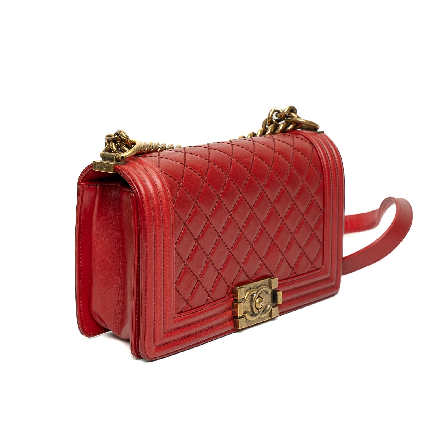Chanel Boy Bag Red Leather