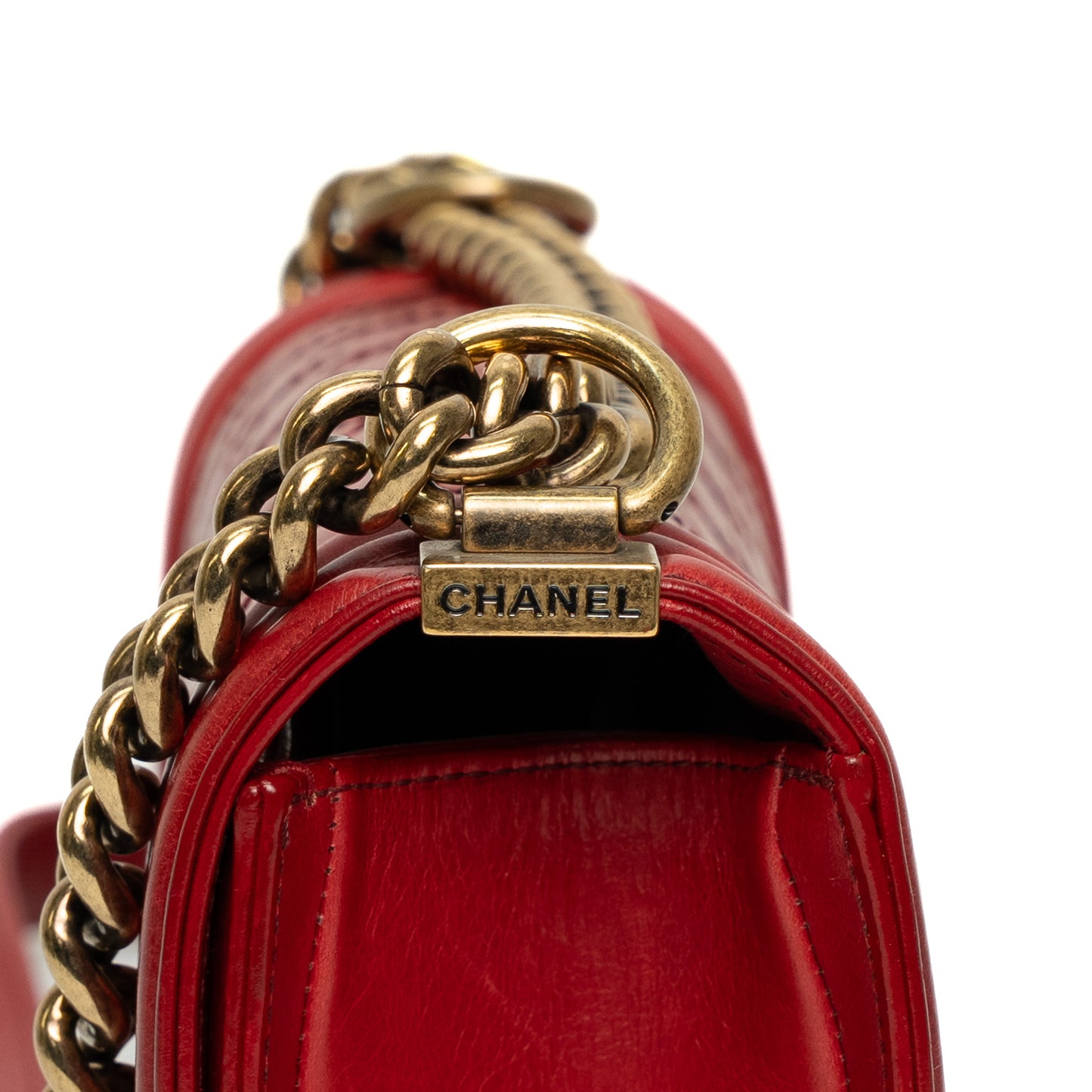 Chanel Boy Bag Red Leather