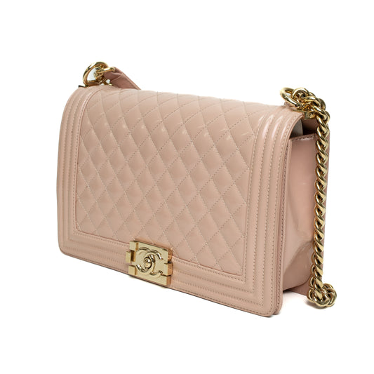 Chanel Boy Light Pink Patent Bag