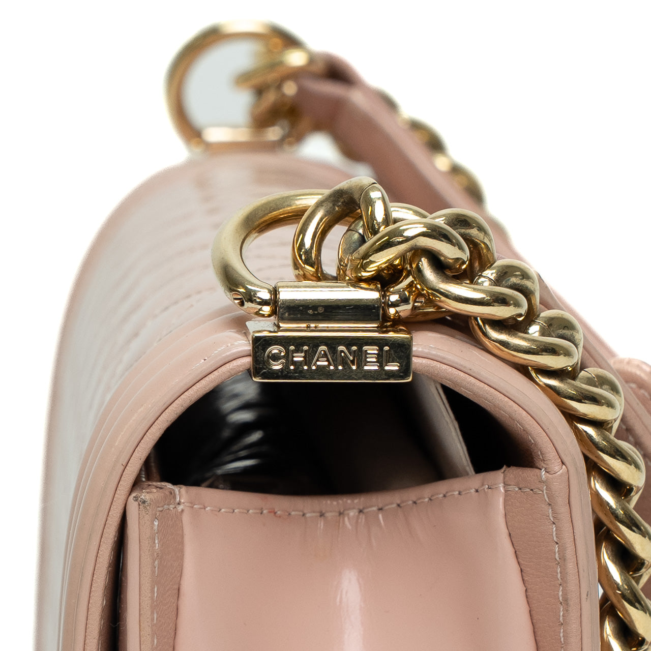 Chanel Boy Light Pink Patent Bag