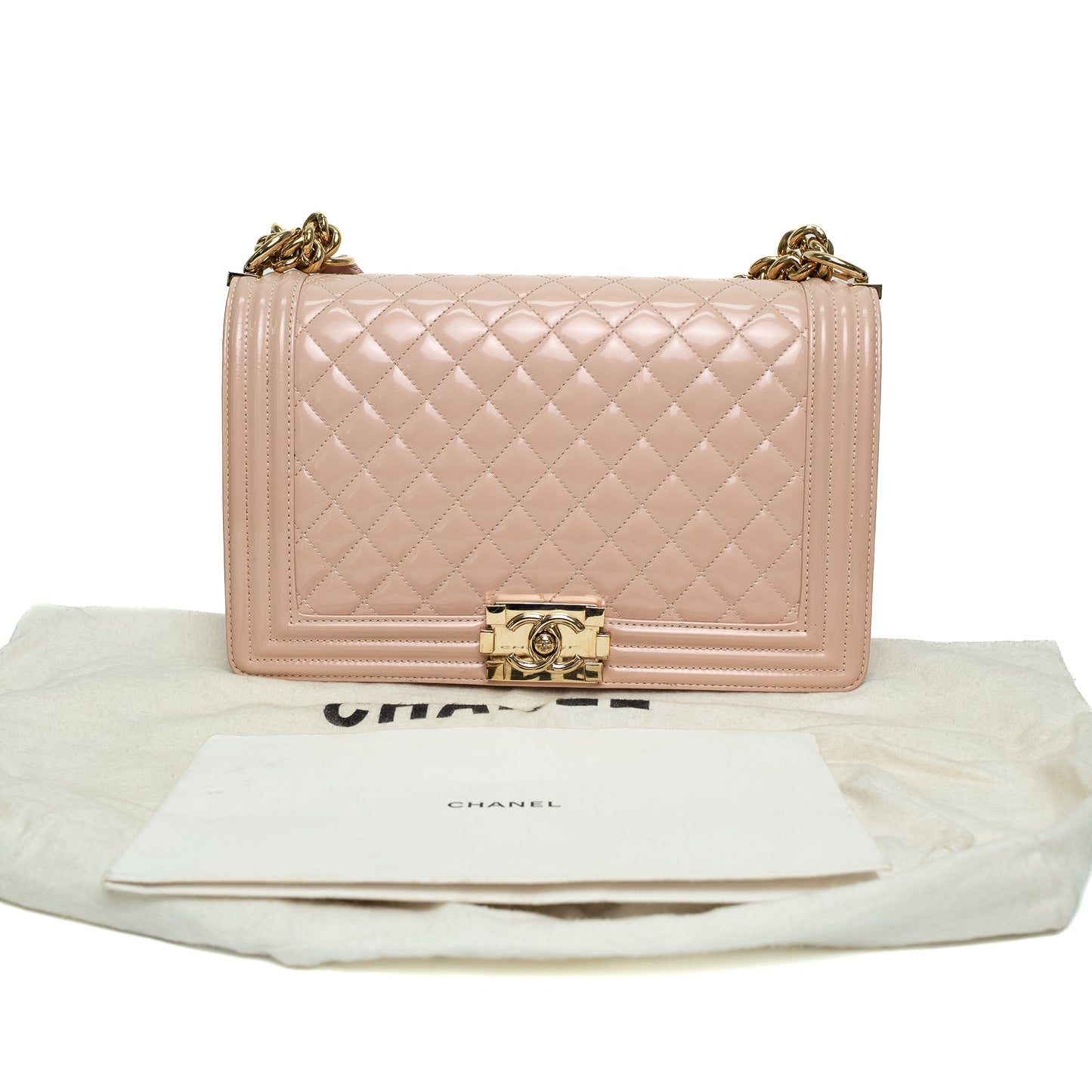 Chanel Boy Light Pink Patent Bag