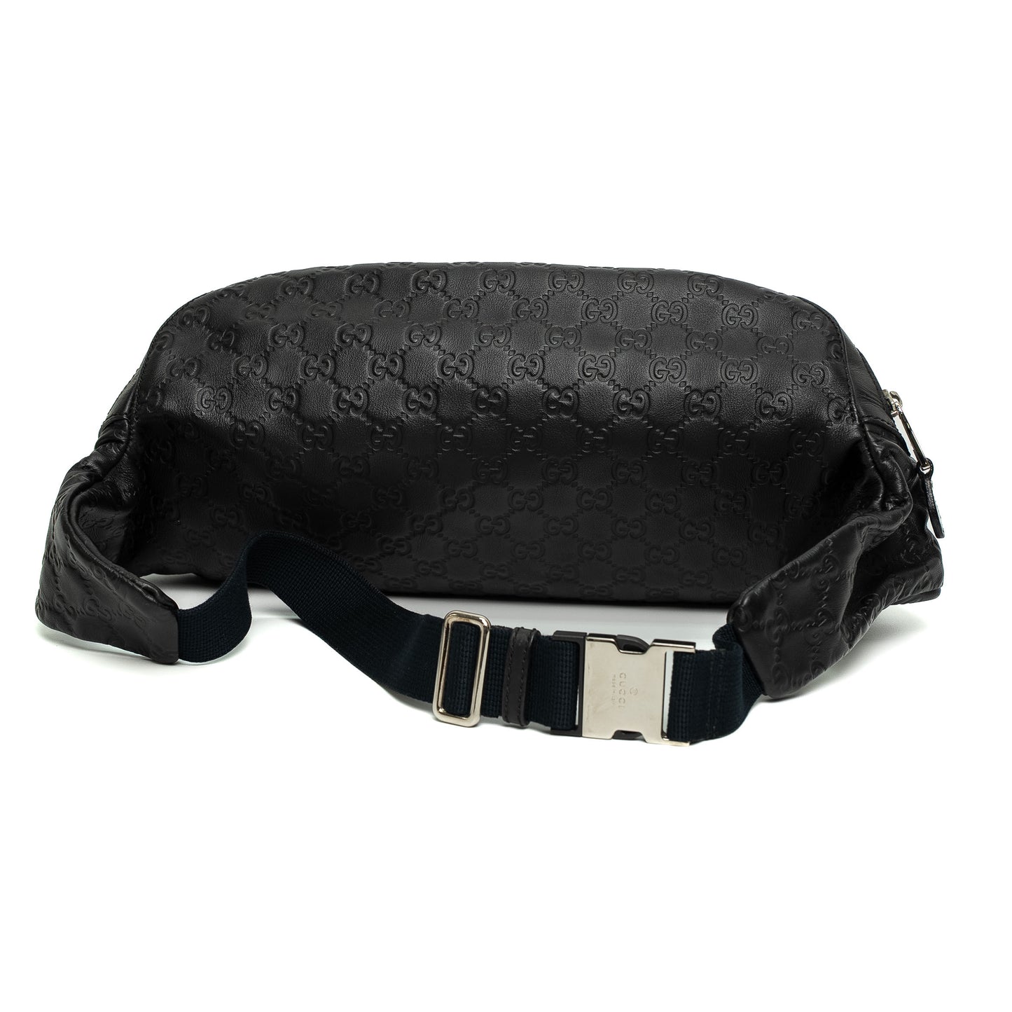 Gucci GG Ssima Black Leather Waist Crossbody Bag