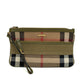 Burberry Check Canvas Wristlet Clutch Bag