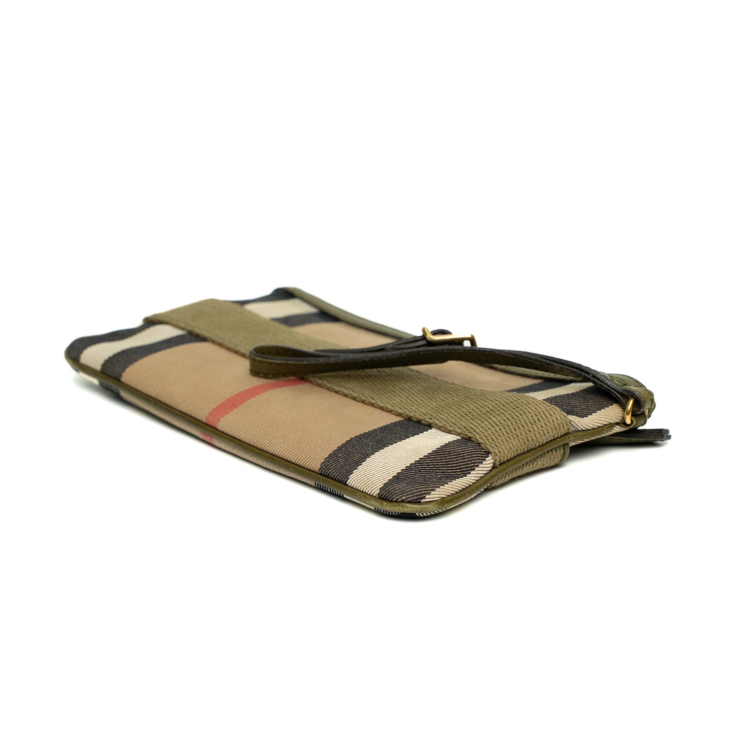 Burberry Check Canvas Wristlet Clutch Bag