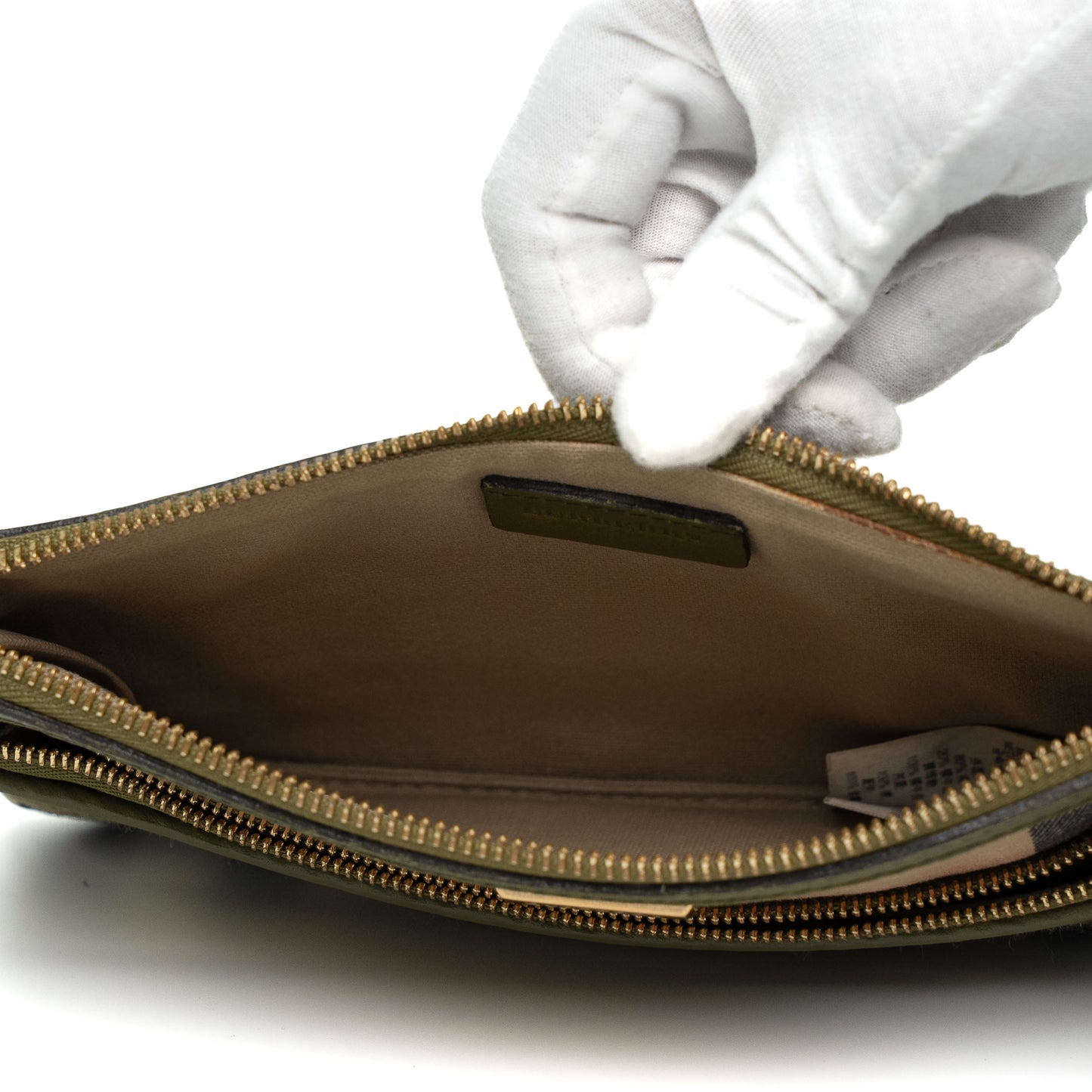 Burberry Check Canvas Wristlet Clutch Bag