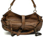 Burberry Brown Leather Chain Shoulder Bag Turn Lock