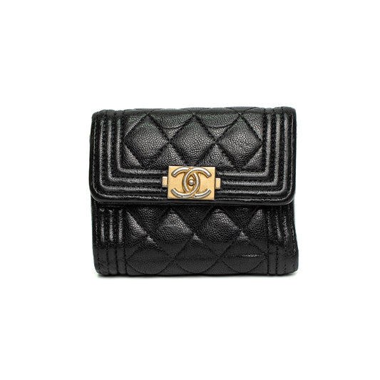 Chanel Caviar Quilted Small Boy Flap Wallet