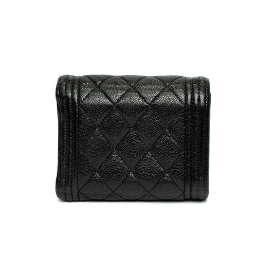 Chanel Caviar Quilted Small Boy Flap Wallet