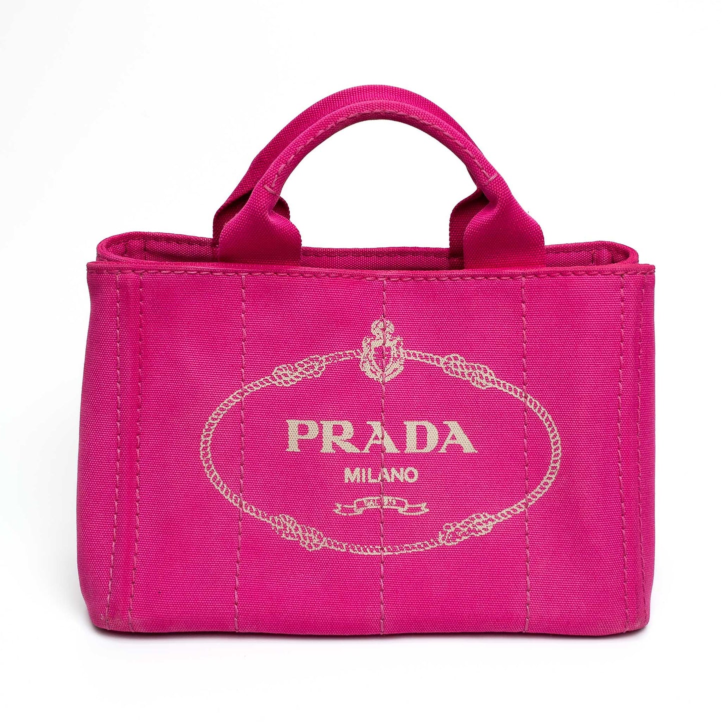 Prada Canvas Tote Pink Open Top Bag