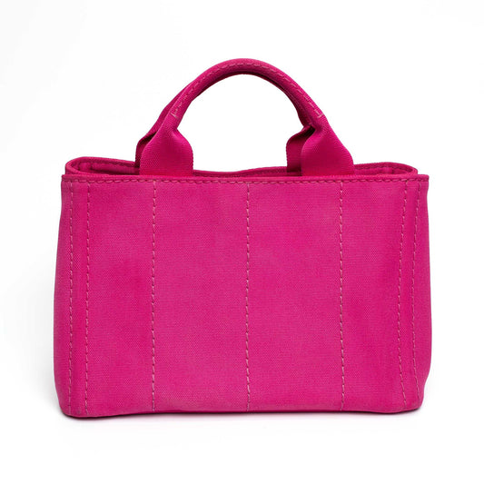 Prada Canvas Tote Pink Open Top Bag