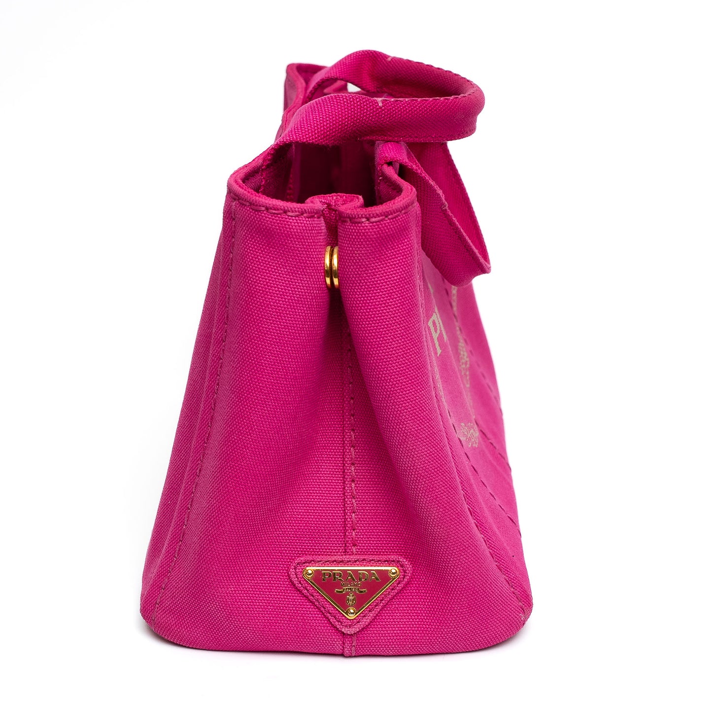 Prada Canvas Tote Pink Open Top Bag