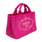 Prada Canvas Tote Pink Open Top Bag
