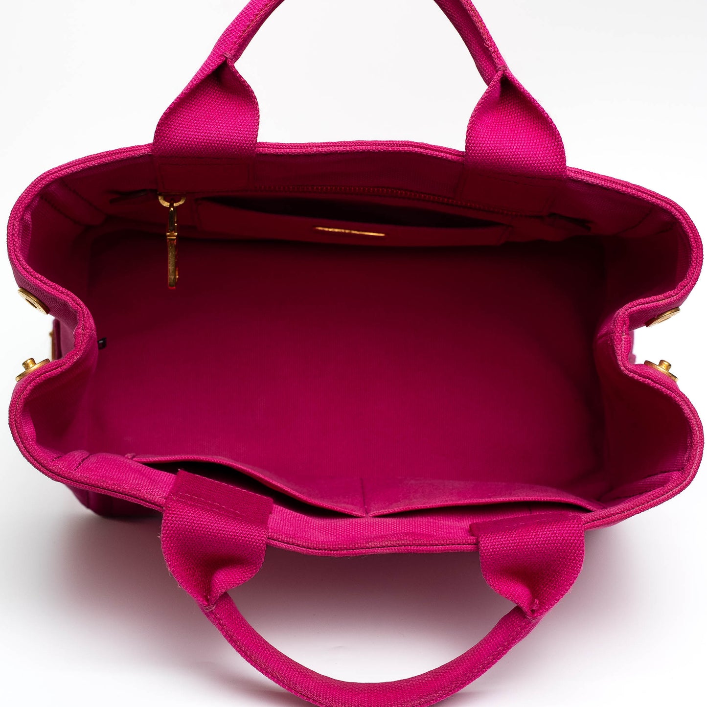 Prada Canvas Tote Pink Open Top Bag