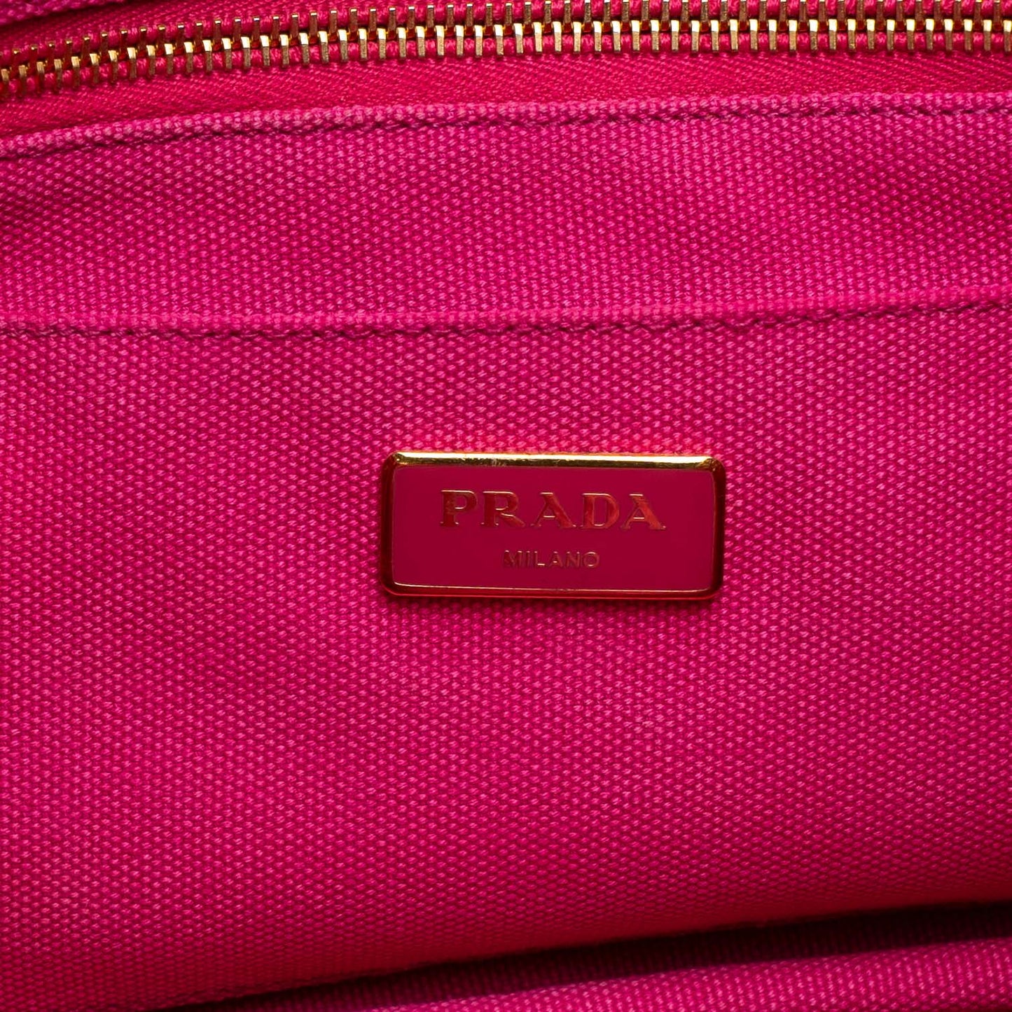 Prada Canvas Tote Pink Open Top Bag