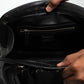 Dior Black Leather Framed Top Handle Shoulder Bag