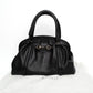 Dior Black Leather Framed Top Handle Shoulder Bag