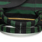 Prada Canvas Striped Green Black Top Handle Tote