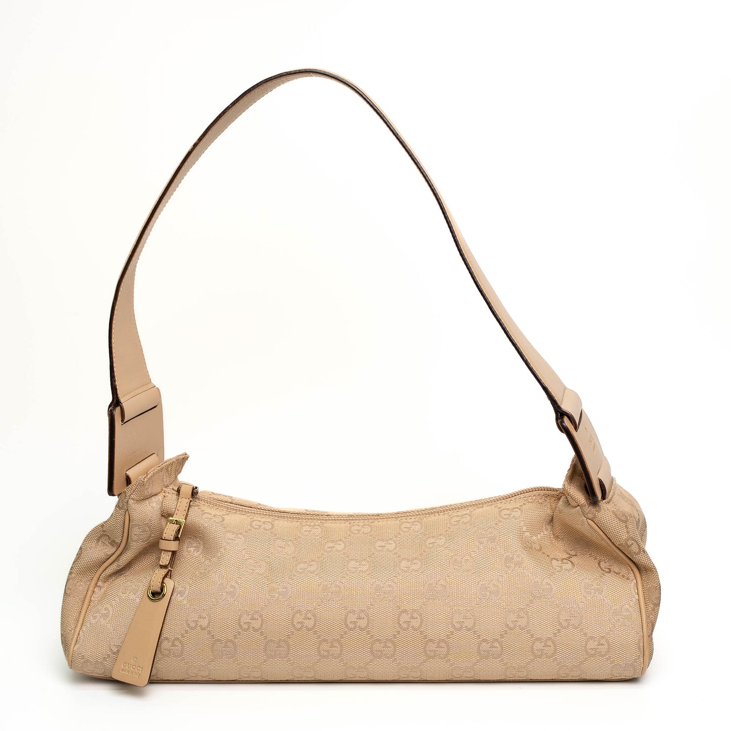 Gucci GG Beige Monogram Canvas Shoulder Bag