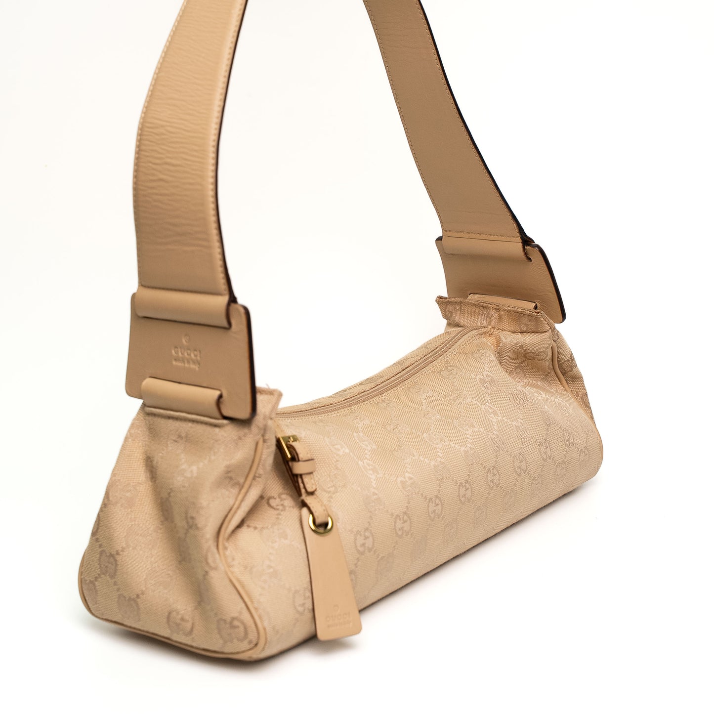 Gucci GG Beige Monogram Canvas Shoulder Bag