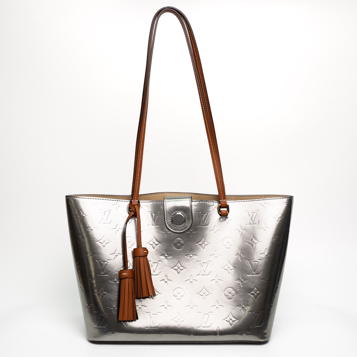 Louis Vuitton Vernis Long Beach PM Gris Métal Tote